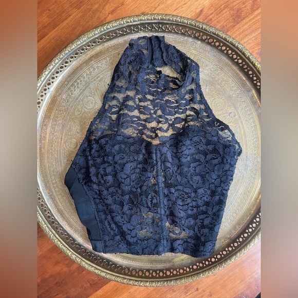 Vintage Black Ceduxion lace corset 1990s medium - Picture 2 of 8